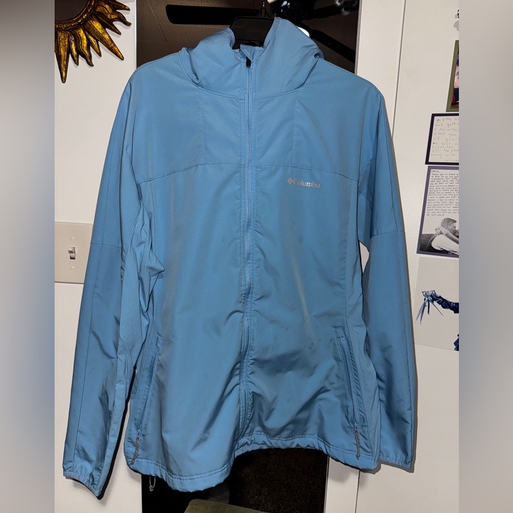 Columbia Sky Blue Full-Zip Hooded Softshell